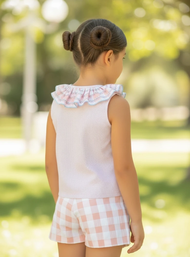 Blouse and culotte set from the Strawberry and Cream collection