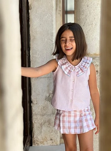 Blouse and culotte set from the Strawberry and Cream collection