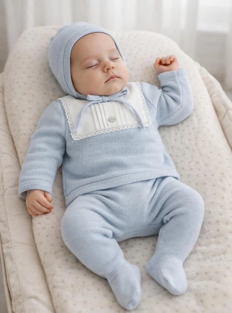 Blue cotton knit set from the Montreal collection
