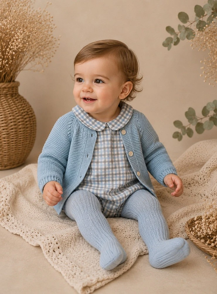 Blue knitted jacket for boys – Cloud Family