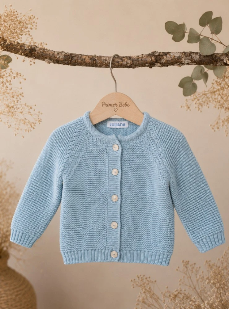 Blue knitted jacket for boys – Cloud Family