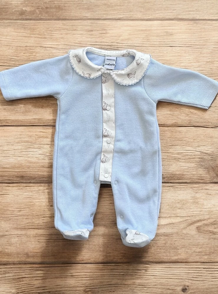 Blue romper for boys, Hare collection