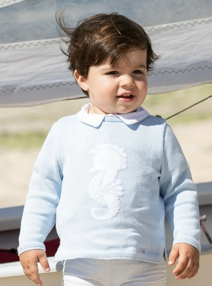 Blue sweater for boy Caballito de Foque collection