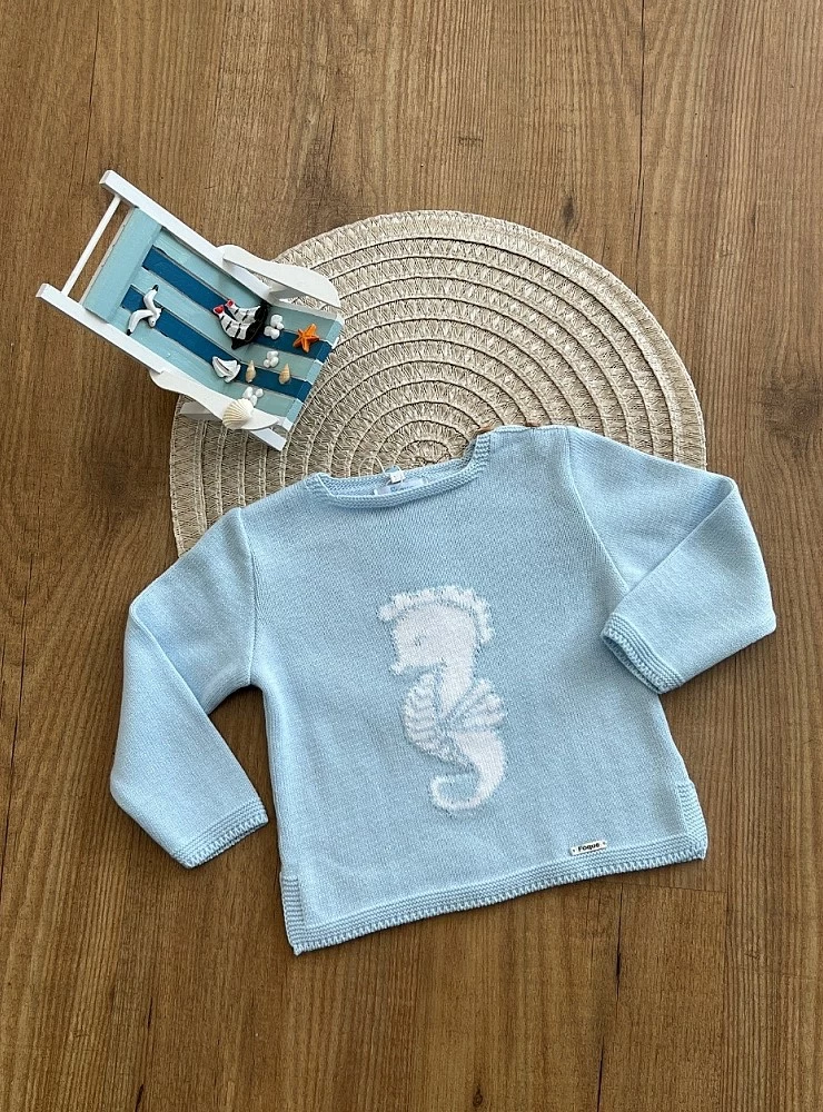 Blue sweater for boy Caballito de Foque collection