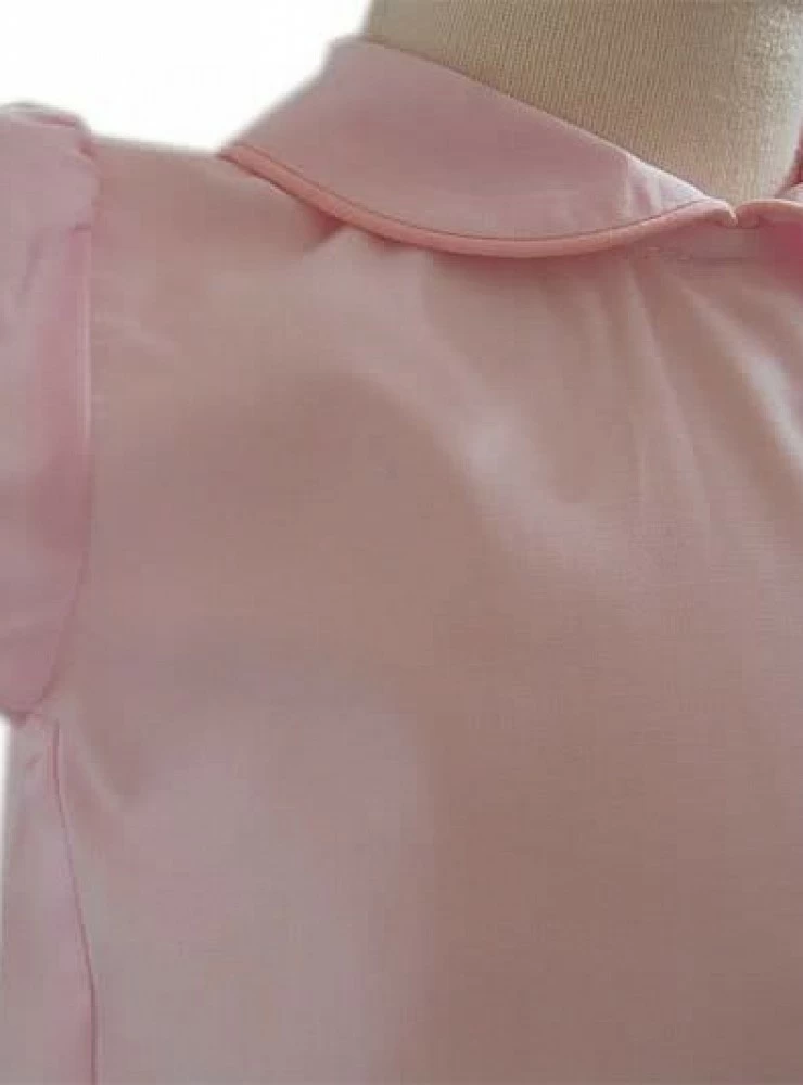 Blusita de bebé  unisex rosa, blanco, beige y cte