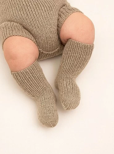 Botitas unisex con lana merino color arena