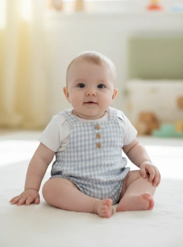 Boy's outfit: dungarees and t-shirt, Vichy collection