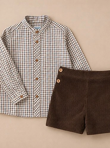 Boy's shirt and trousers set – Castaña collection