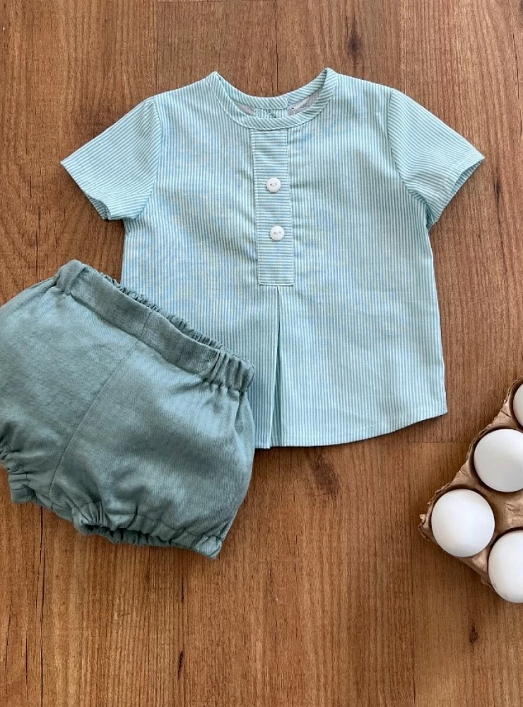 Boy's cotton pants and shirt set