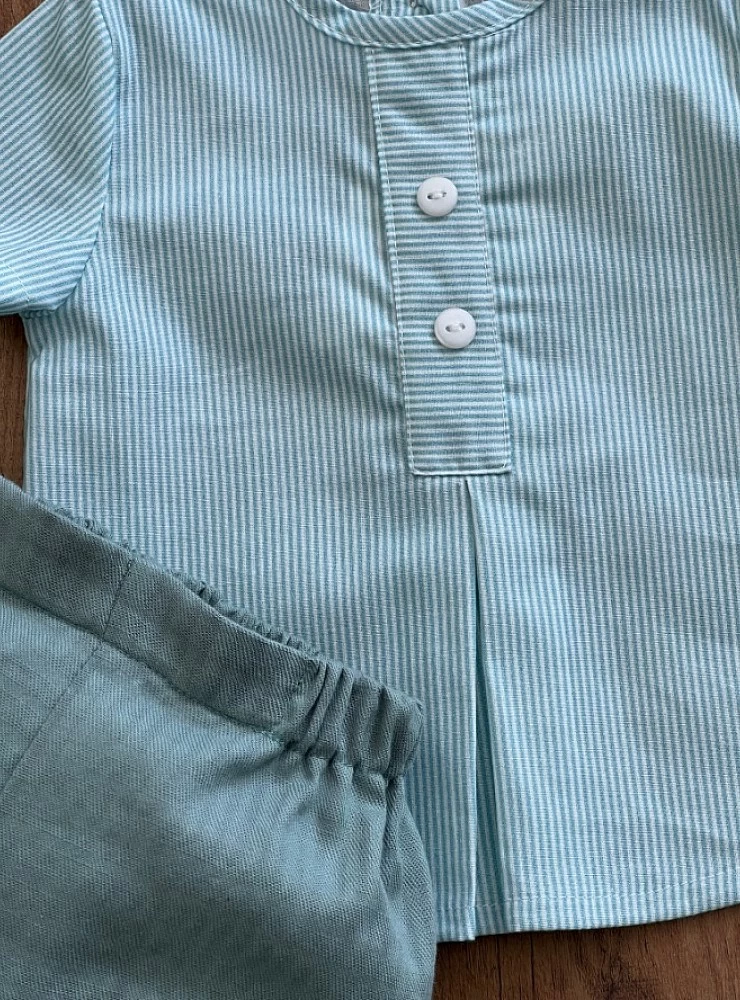 Boy's cotton pants and shirt set