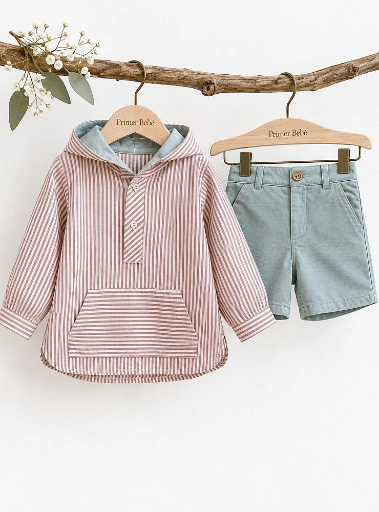Boys' Hooded Shirt and Trousers Set – Mango by Copo Collection