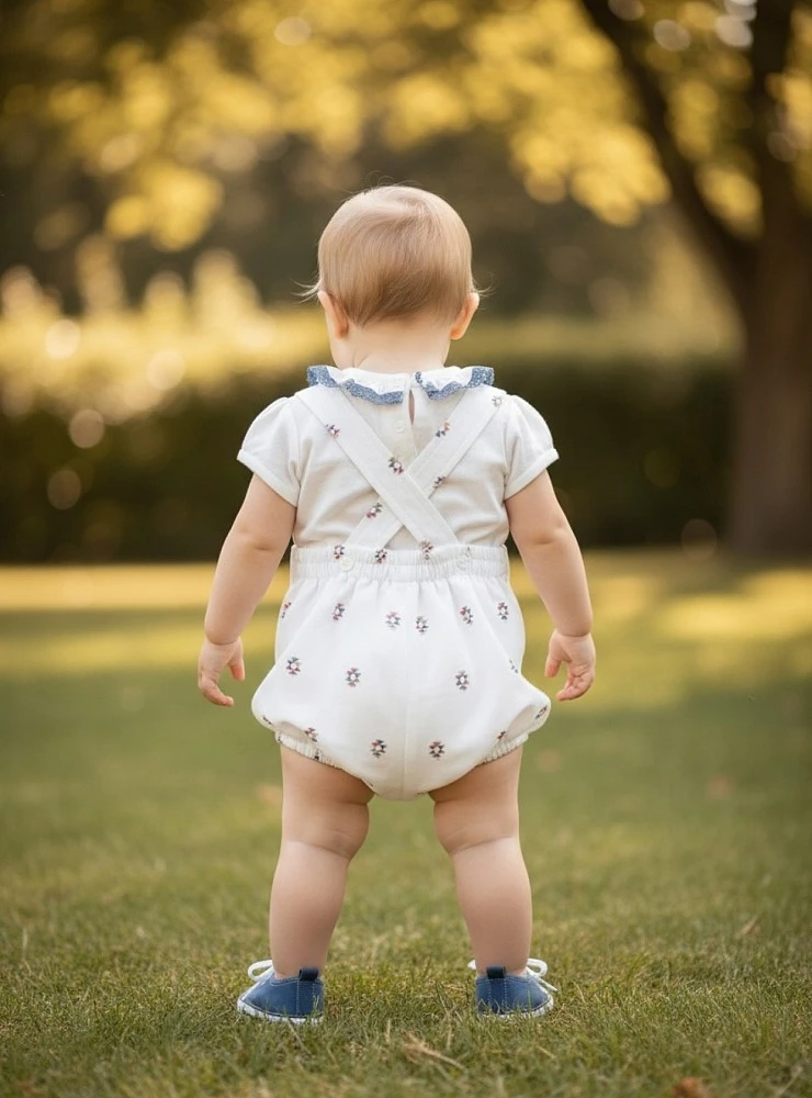 Boy's romper and blouse set Mosaic Collection