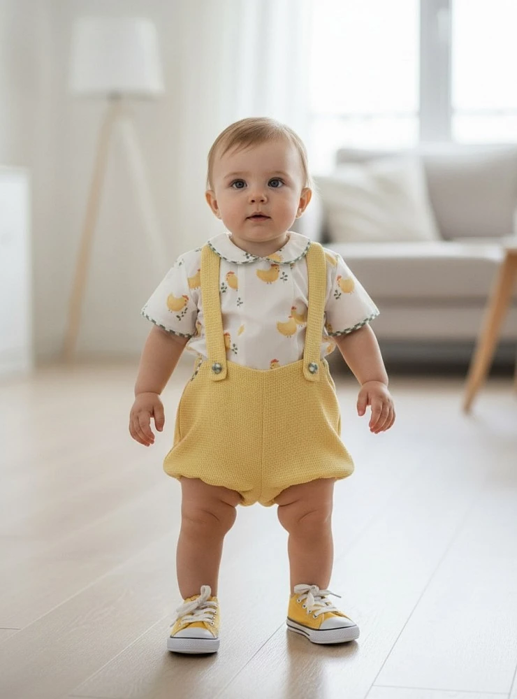 Boy's set: blouse and romper, Anfora Collection