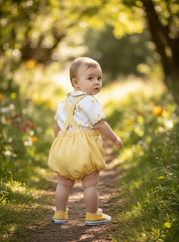 Boy's set: blouse and romper, Anfora Collection