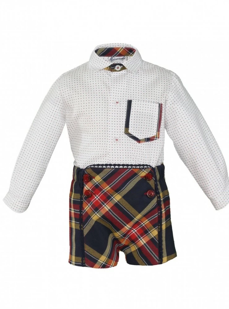 Boys set Checkered blouse and trousers