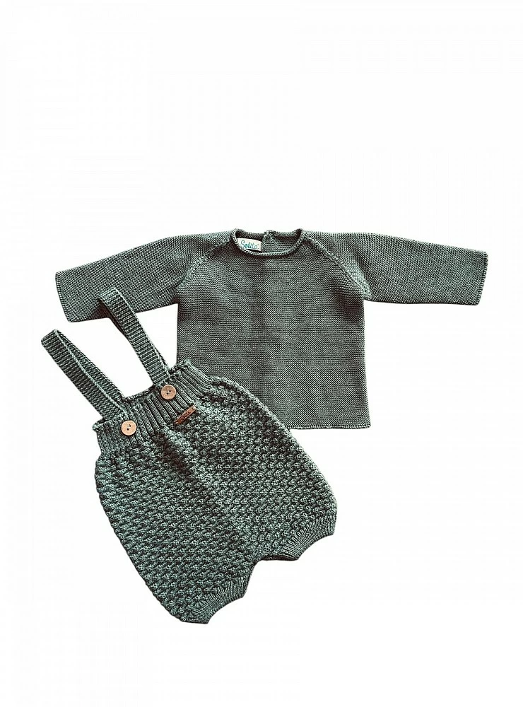 Boys' set in merino wool, Moss collection