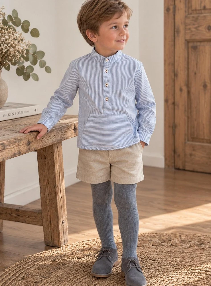 Boys' Set Shirt and Shorts Preppy Snowflake Collection