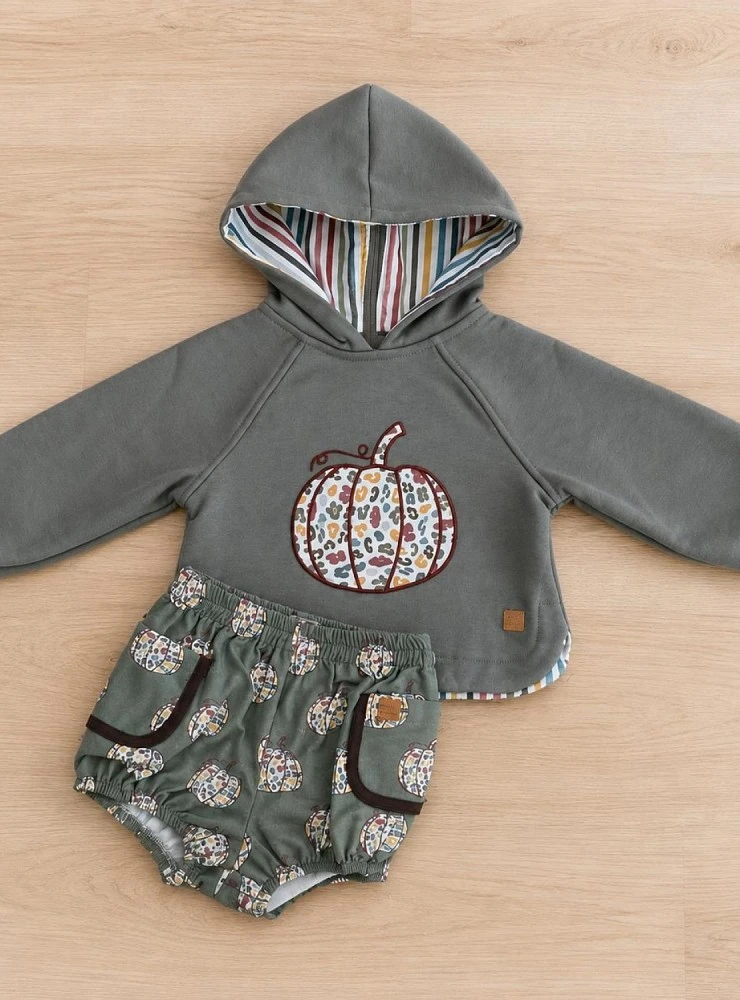 Boys' set: sweatshirt and bloomers in drier green – Pumpkin Collection