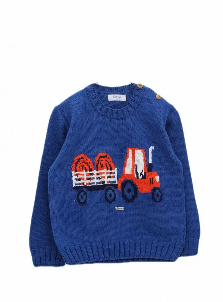 Boy's sweater with Foque Tractor print