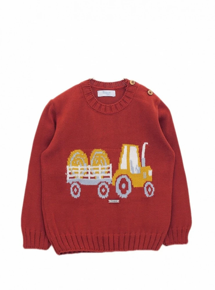 Boy's sweater with Foque Tractor print