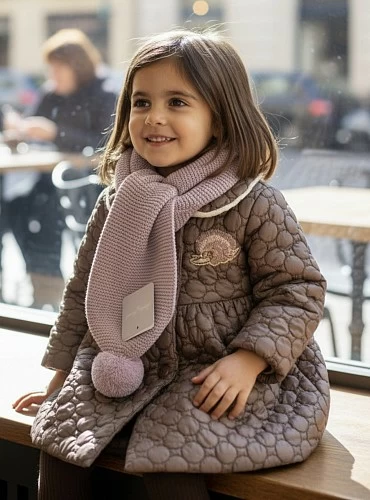 Bufanda unisex de punto con borlas