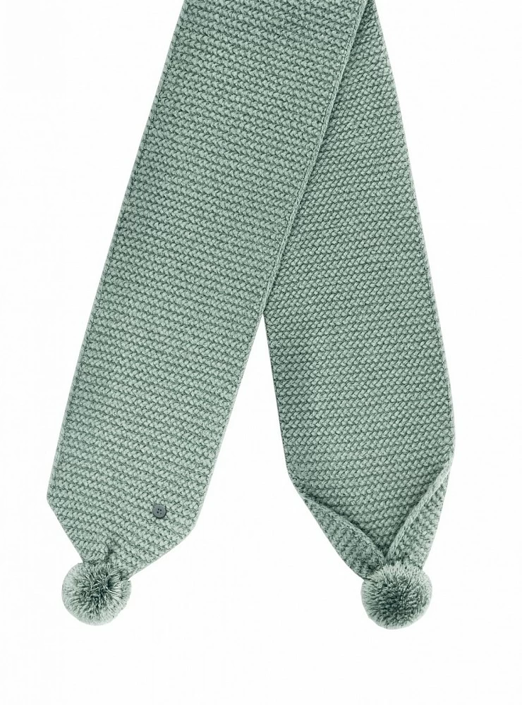 Bufanda unisex de punto con borlas