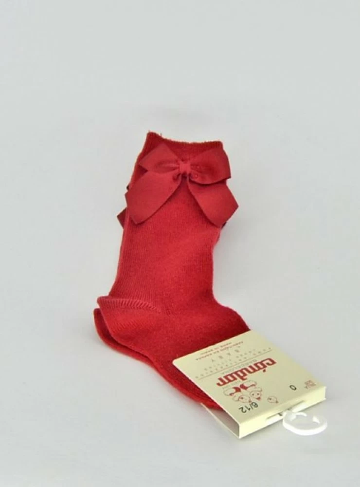 Calcetin alto o calza de Condor con lazo color 550 rojo