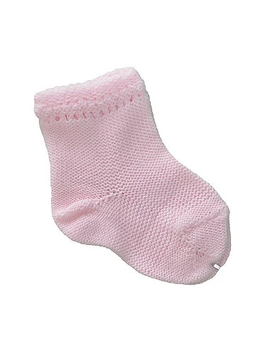 Calcetin de condor para bebe color rosa. P-V