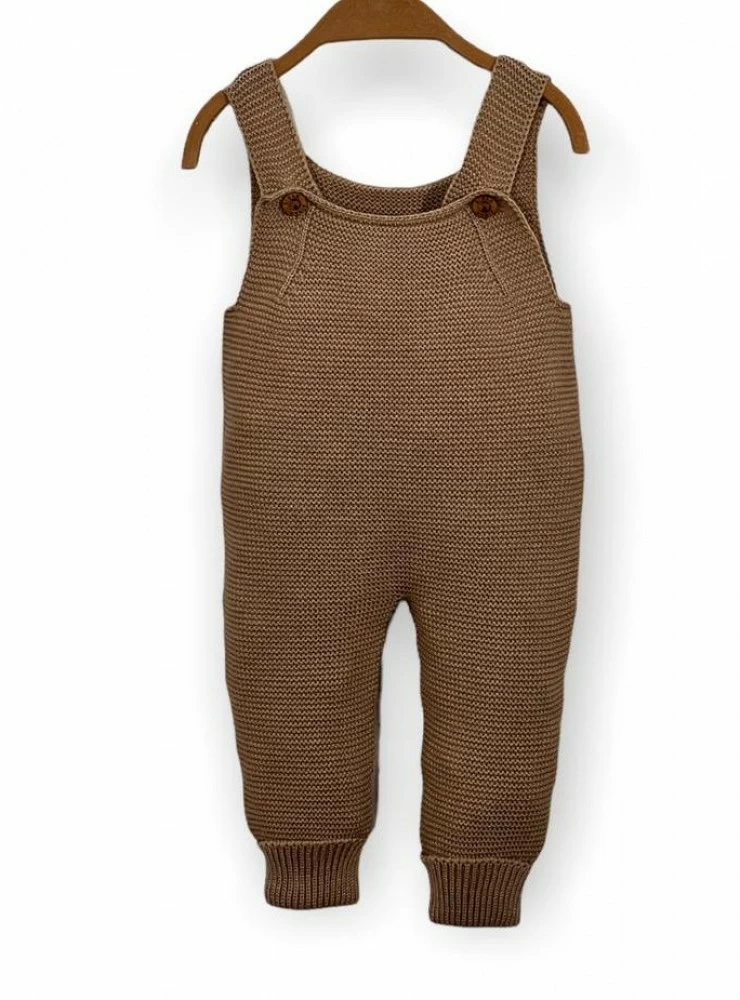 Camel knitted overalls. Unisex