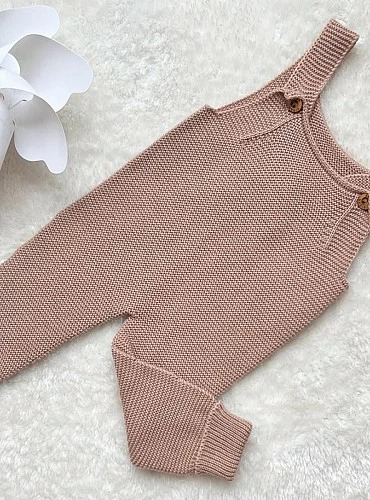 Camel knitted overalls. Unisex