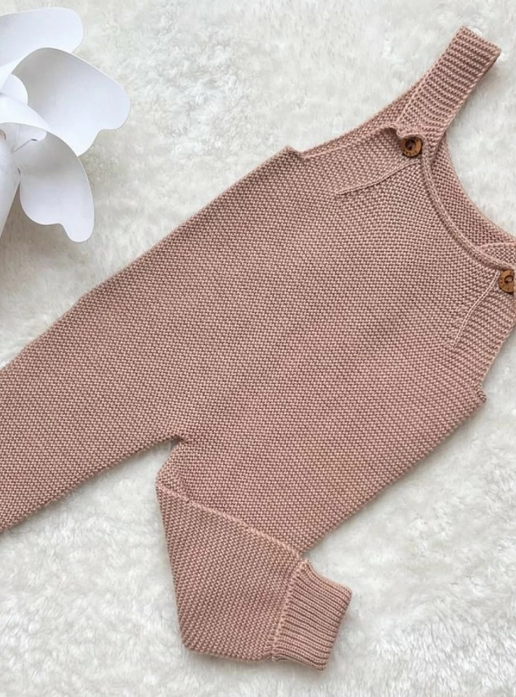 Camel knitted overalls. Unisex