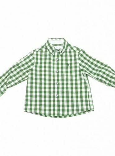 Camisa de cuadros verdes marca Foque. N. Colección