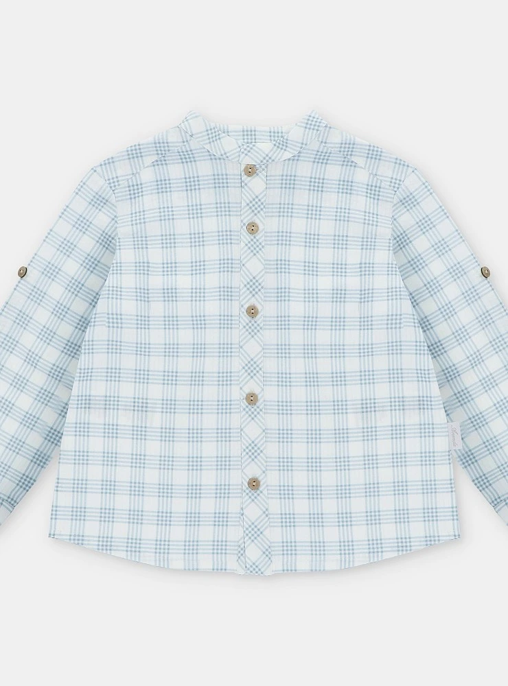 Camisa para niño de cuadros en algodón 100 % colección Ottawa