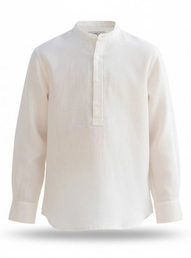 Camisa para niño de lino color beige. Especial ceremonia