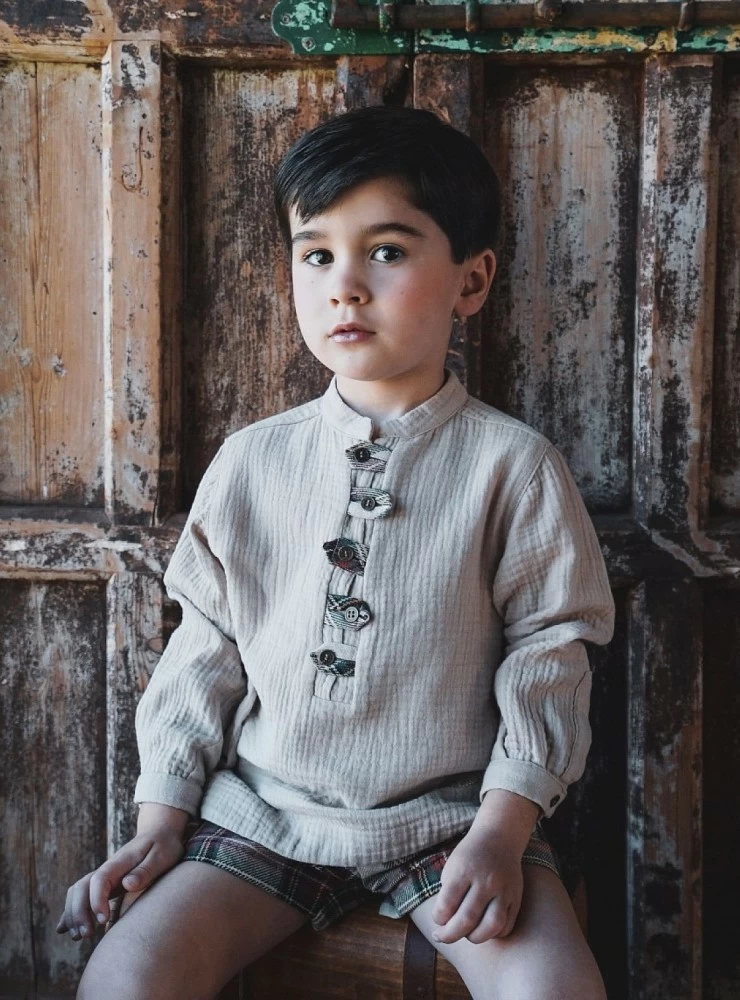 Camisa y pantalón para niño colección Cuadro Escocés de José Varón