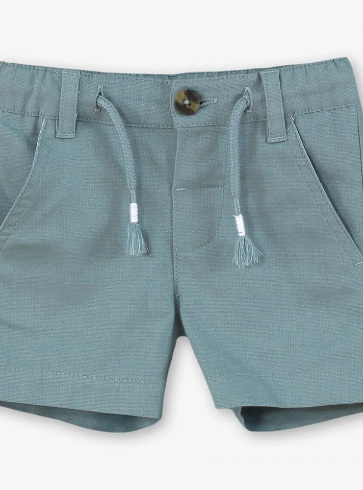 Canvas shorts for boys in dusty green
