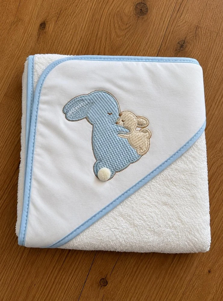 Capa de Baño Bebé con Capucha 80x80 cm | Algodón 100%