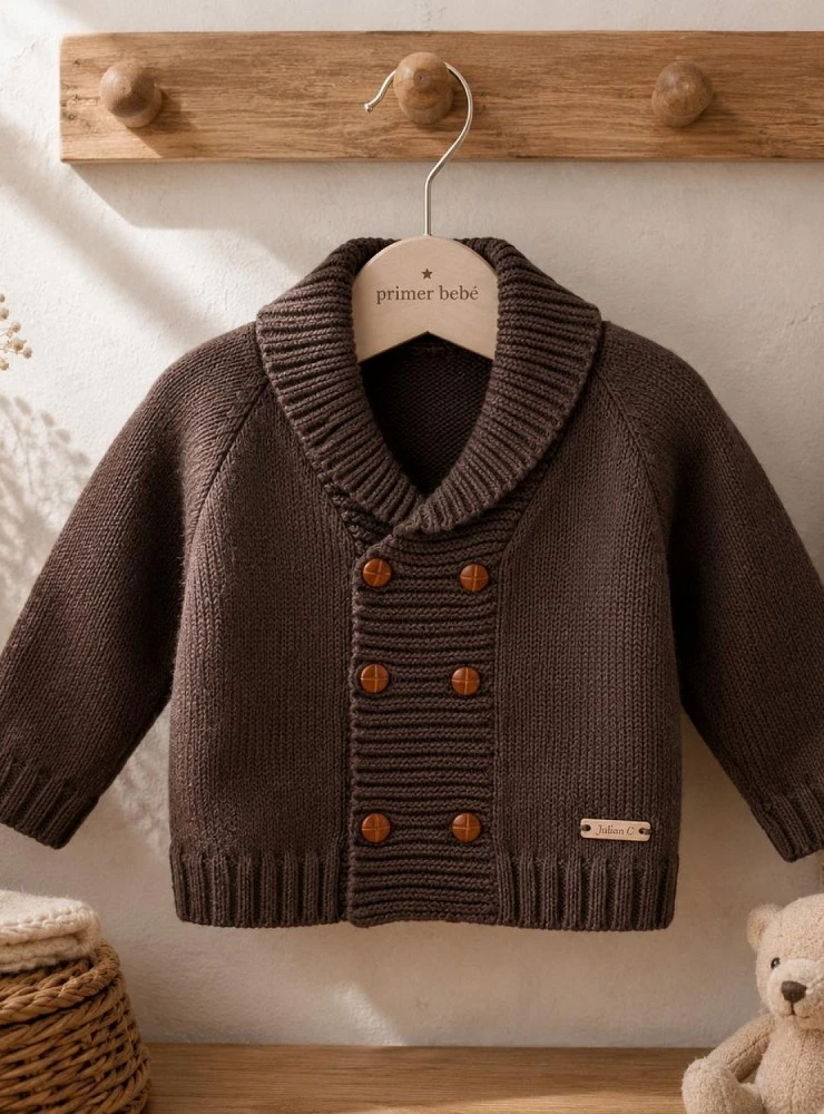 Cárdigan de Punto para Niño con Lana Merino
