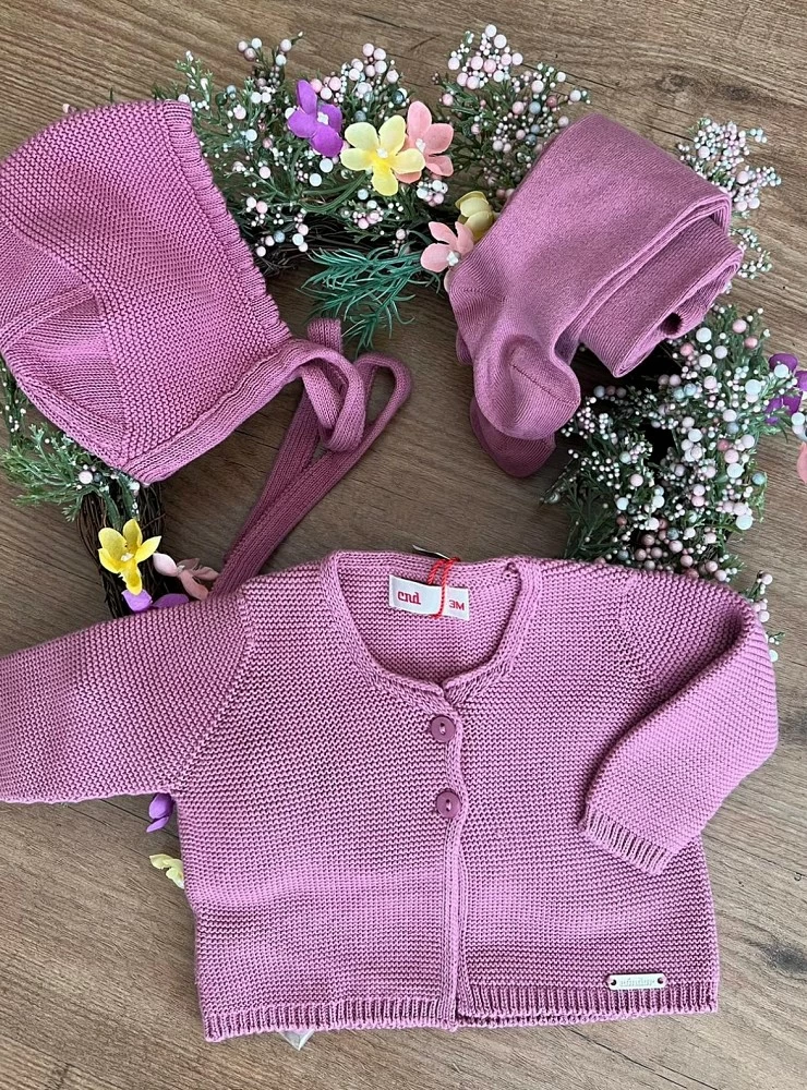 Cassis color unisex set. Three pieces