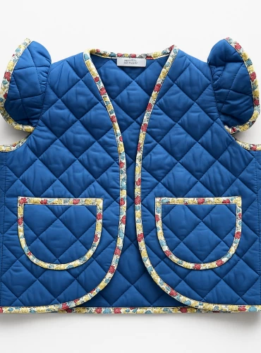Chaleco acolchado azulón de Mon petit bonbon colección Liberty