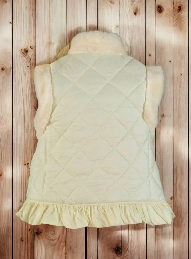 Chaleco acolchado para niña color crema