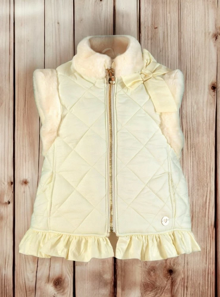 Chaleco acolchado para niña color crema
