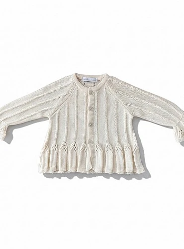 Champagne-colored knit jacket for girls, ideal for special occasions