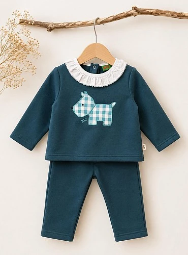 Chándal niña azul petróleo Scotty con perrito y volante