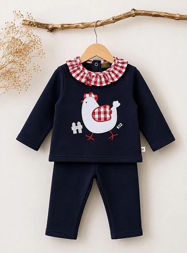 Chándal niña Gallina azul marino – Conjunto infantil