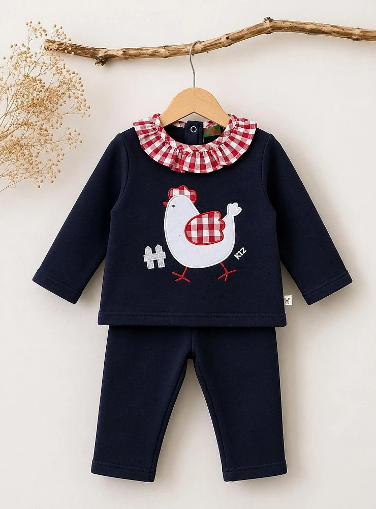 Chándal niña Gallina azul marino – Conjunto infantil