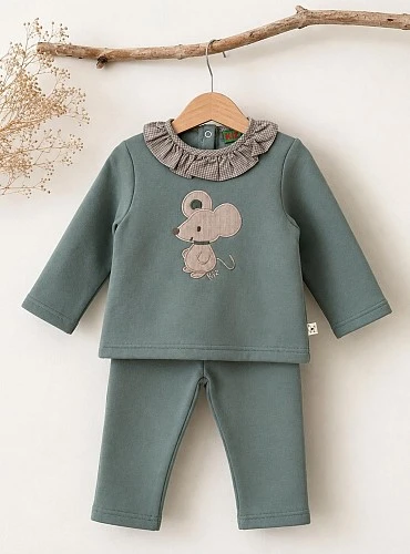 Chándal niña Ratoncito verde con volante