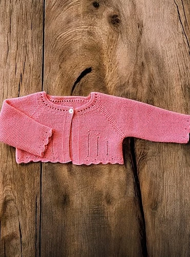 Chaqueta bebé niña color mandarina