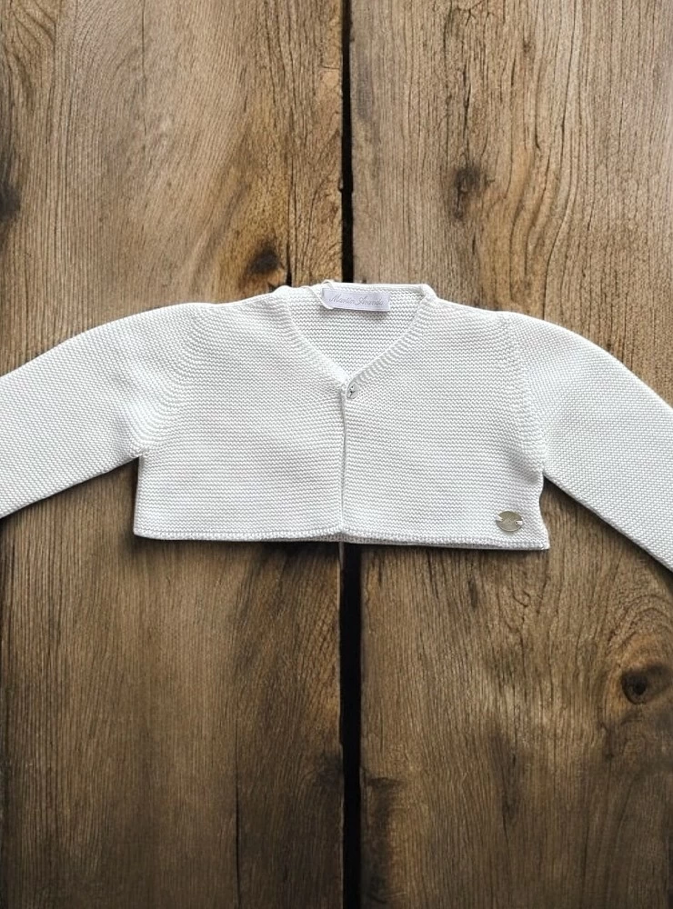 Chaqueta beige punto liso algodón 100 %