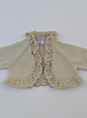 Chaqueta bolero color lino con hilo de oro. P-V